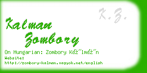 kalman zombory business card